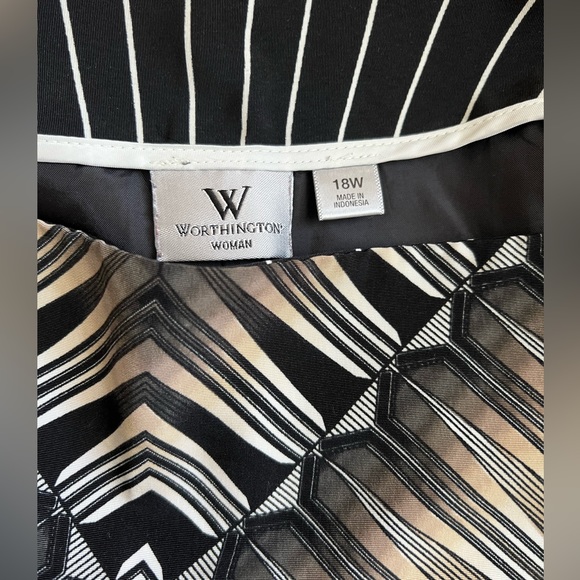 Worthington skirt, size 18, Art Deco print - Picture 4 of 8